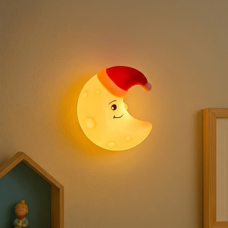 Veilleuse murale lune en silicone - MoonyLight - Vue principale