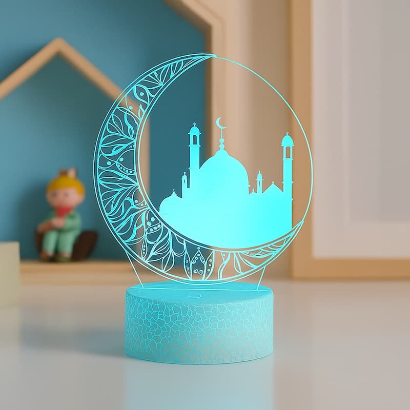 Veilleuse coranique Eid Mubarak 3D | EidQura - Vue principale