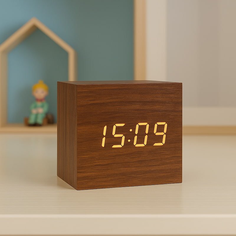 Réveil numérique en bois | ZenWood - Vue principale