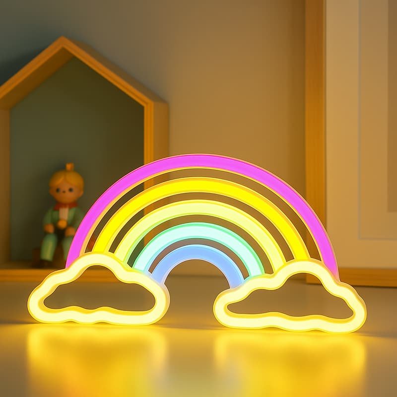 Veilleuse néon arc en ciel | RainbowGlow - Vue principale