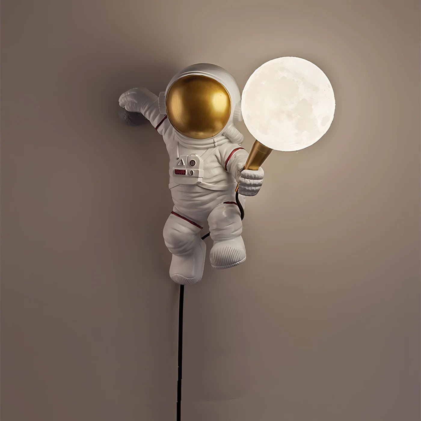 Applique murale LED astronaute, globe lune, chambre enfant - Vue principale