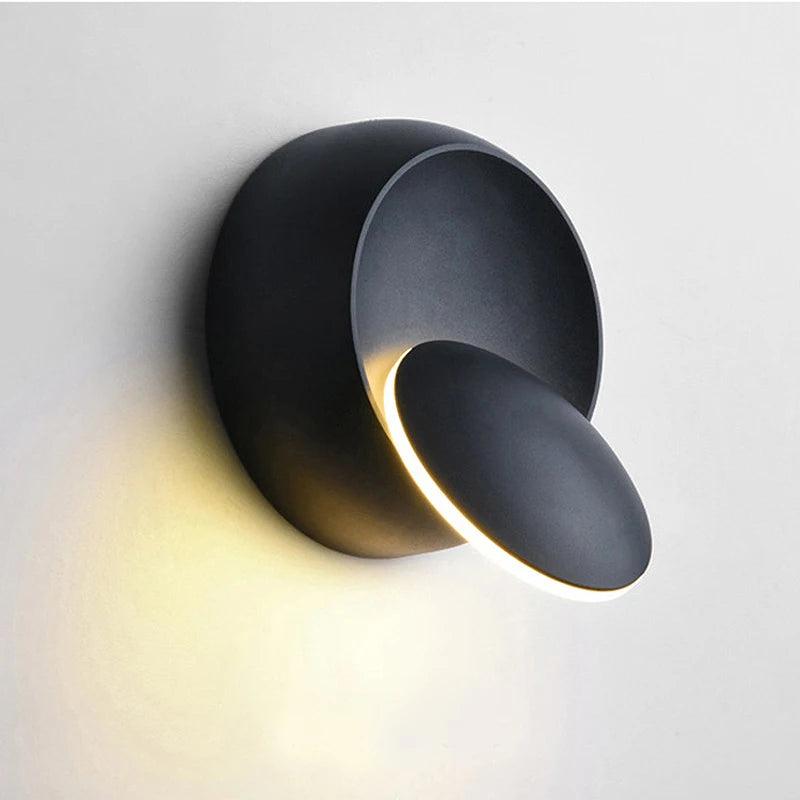 Applique murale LED Frisbee, rotation 360°, noir/blanc